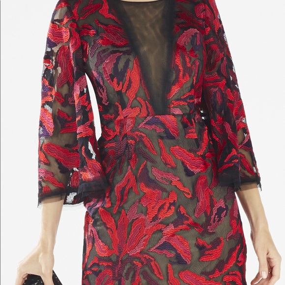 BCBG Yasmyn Embroidered Long Sleeve Dress - Picture 3 of 14